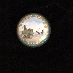 Vintage enamel miniature “Fishermen “